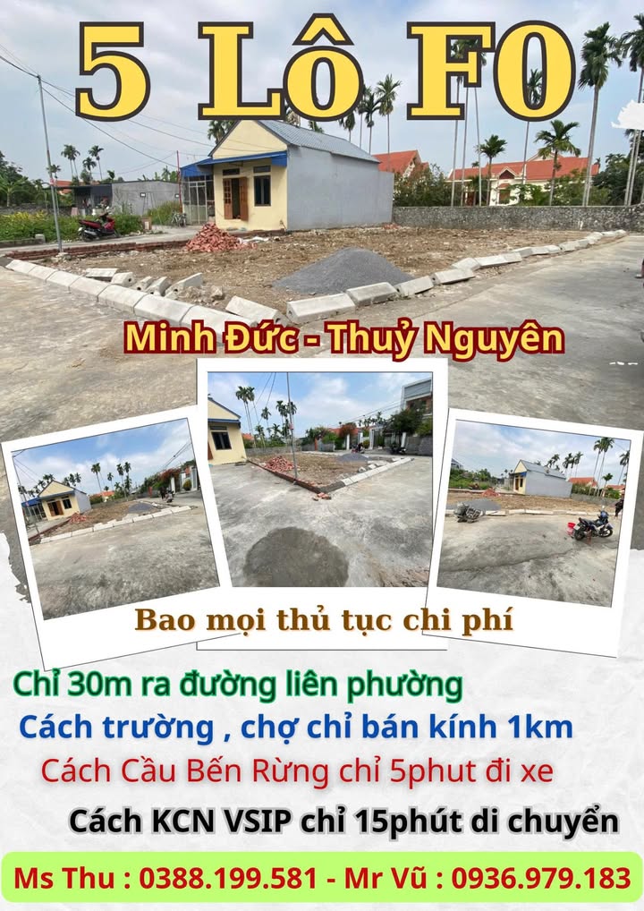 Đất nền Minh Đức Thủy Nguyên 55m² giá chỉ 800 triệu - Đầu tư sinh lời ngay!