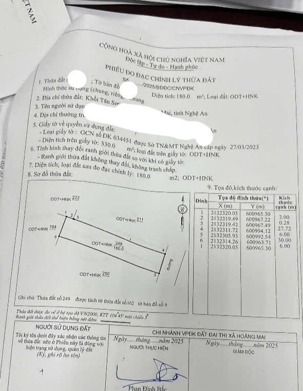 Đất nền Quỳnh Thiện Hoàng Mai 180m² giá chỉ 700 triệu - Cơ hội đầu tư sinh lời!