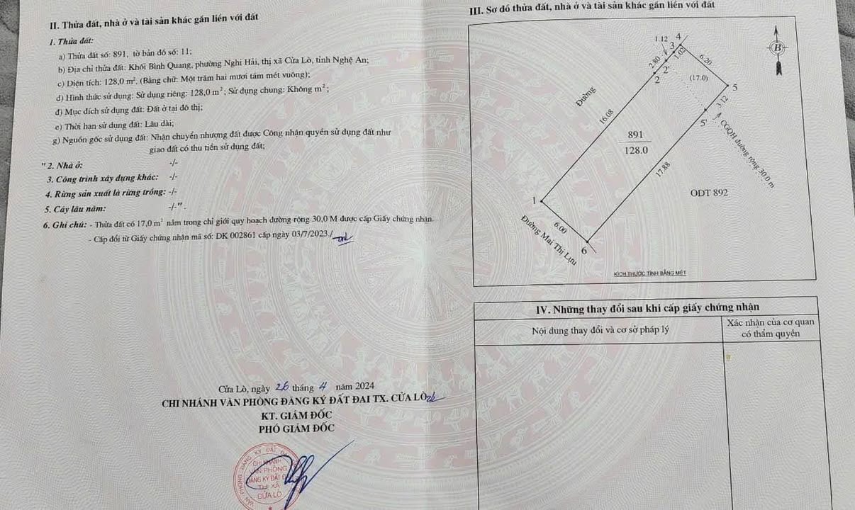 Đất Nghi Hòa - Cửa Lò 128m² giá 2.6 tỷ - Đầu tư sinh lời hiếm có!