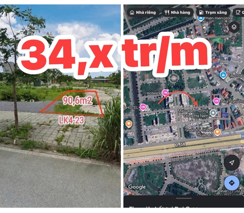 Đất nền KĐT Hano Park 1, Kim Bảng 90.6m² chỉ 3.269 tỷ - Đầu tư sinh lời ngay!