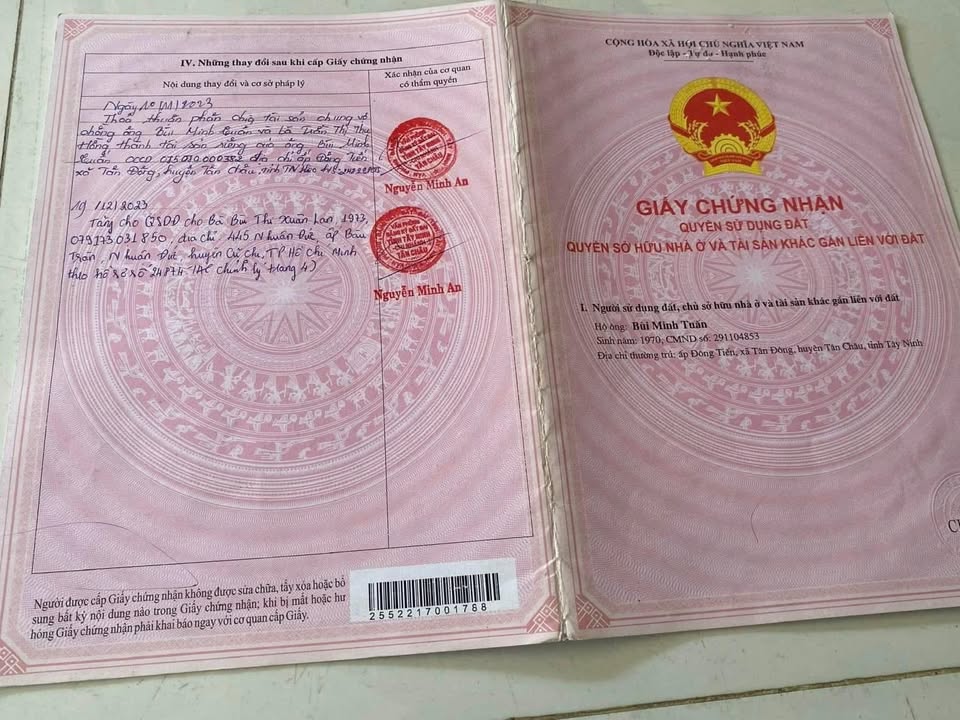 Đất nền chính chủ xã Tân Đông, huyện Tân Châu, Tây Ninh 1919m² giá 2.5 tỷ - Cơ hội đầu tư tuyệt vời!