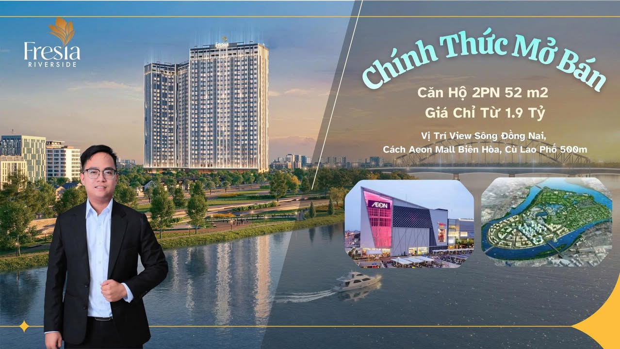 Căn hộ Fresia Riverside Biên Hòa 51m² giá 1.9 tỷ - Điểm sáng thị trường bất động sản!