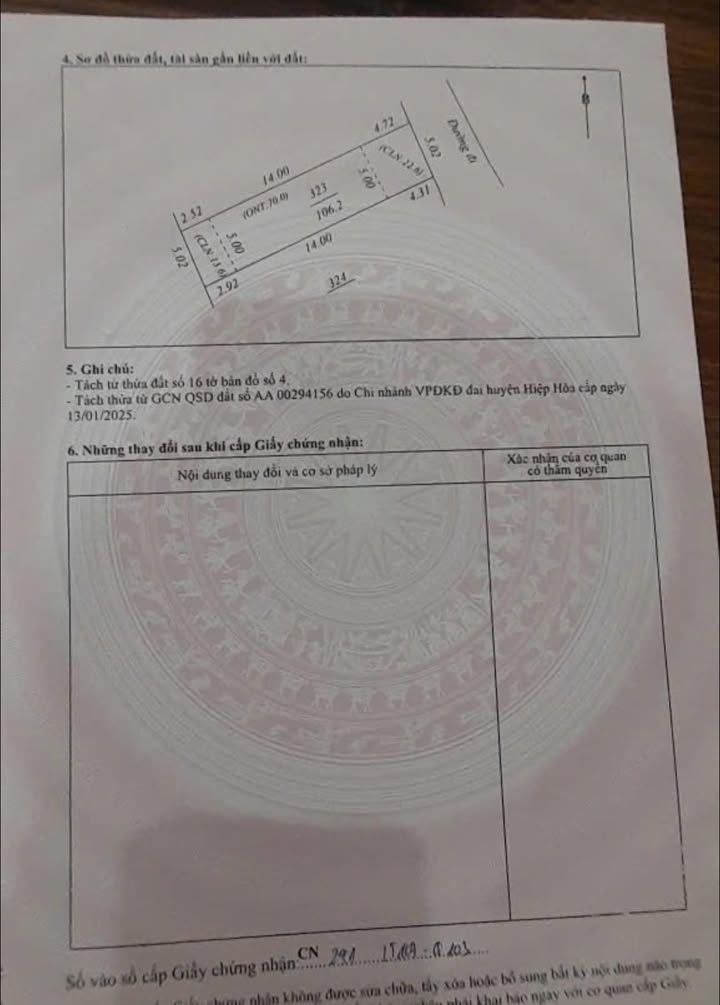 Đất Thường Thắng Hiệp Hòa 70m² giá 800 triệu - Sổ đỏ chính chủ, giao dịch ngay!