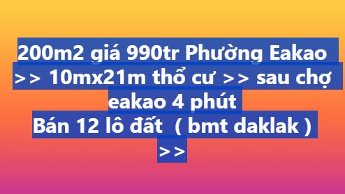 Đất thổ cư 200m² Phường Ea Kao 990 triệu - Đầu tư sinh lời ngay!