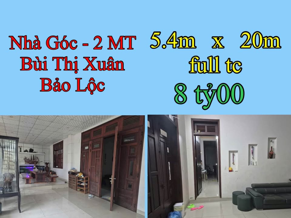 Nhà Bảo Lộc 108m² giá 8 tỷ - Lô góc 2 mặt tiền kinh doanh sầm uất!