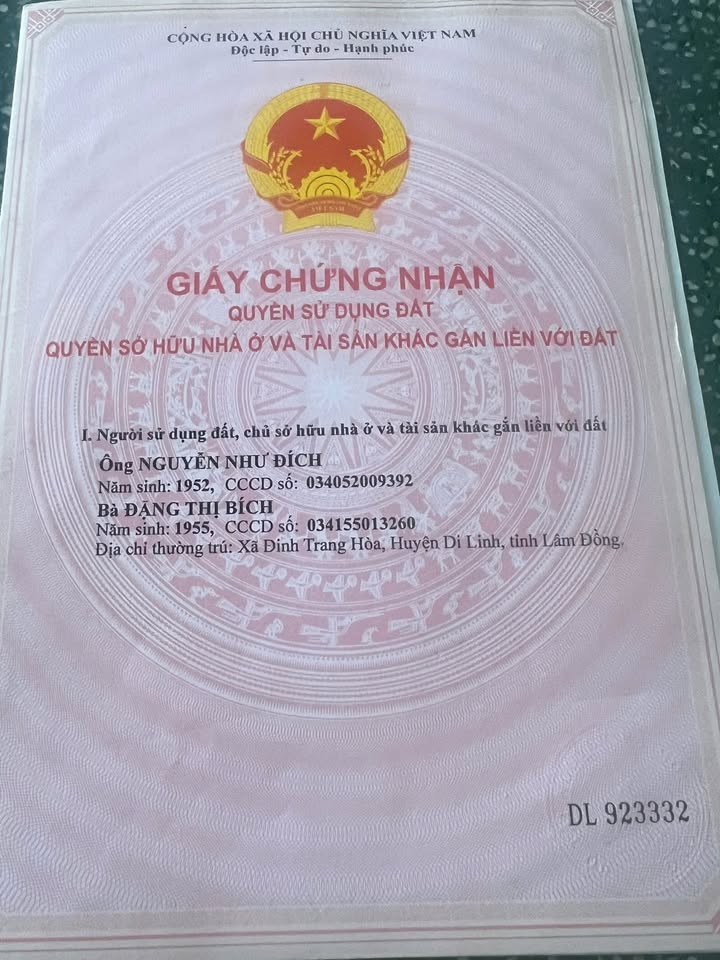 Đất nền Đinh Trang Hòa, Di Linh 1000m² giá 2.3 tỷ - Cơ hội đầu tư tuyệt vời!