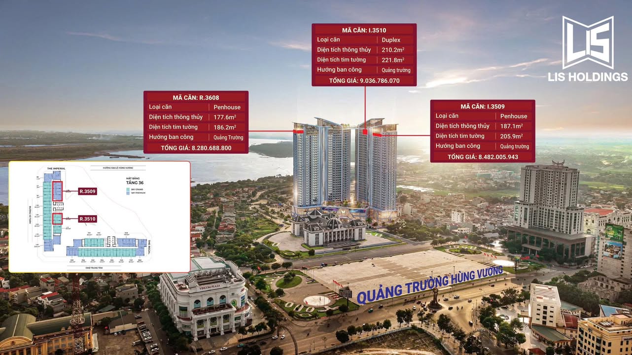 Căn hộ Duplex VIC Grand Square, Việt Trì 210m² giá 9 tỷ - Đẳng cấp sống đỉnh cao!