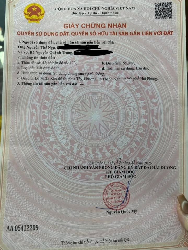 Đất nền khu đô thị Vạn Phúc, Thanh Bình, Hải Dương 65m² giá chỉ 4 tỷ - Đầy đủ tiện ích!