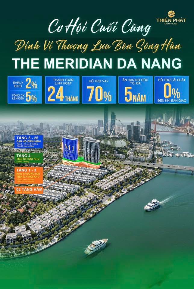 Căn hộ The Meridian Đà Nẵng 7008m² giá thỏa thuận - Khám phá trải nghiệm sống đẳng cấp!