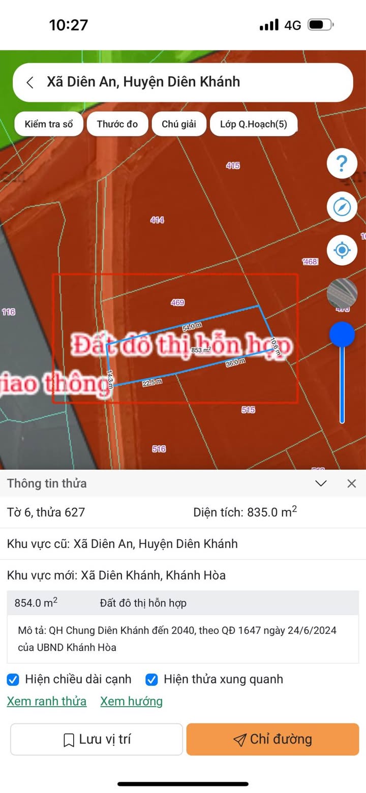 Đất lúa Diên An, Diên Khánh 835m² giá 2.5 tỷ - Đầu tư lý tưởng!