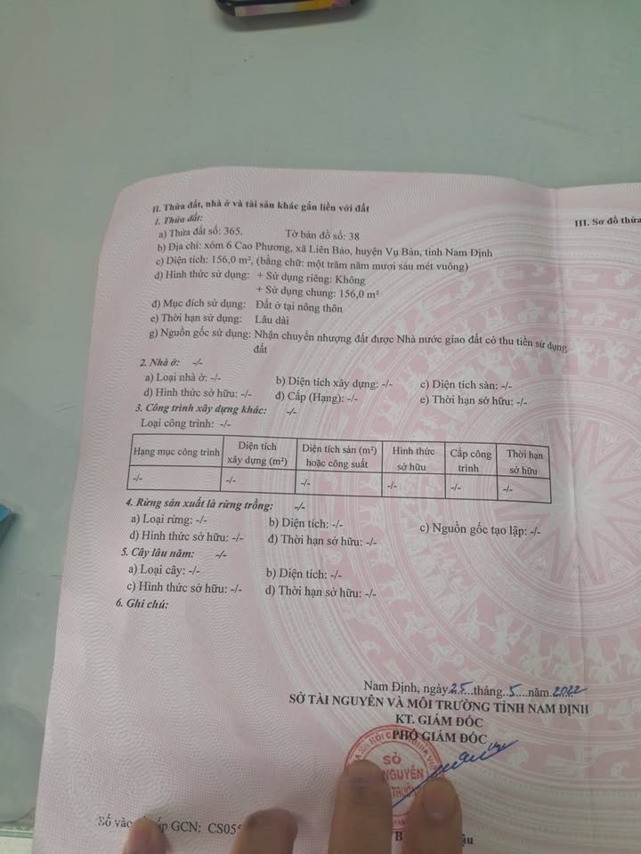 Đất thổ cư 156m² tổ dân phố Cao Phương, phường Trường Thi - Cơ hội đầu tư hấp dẫn!
