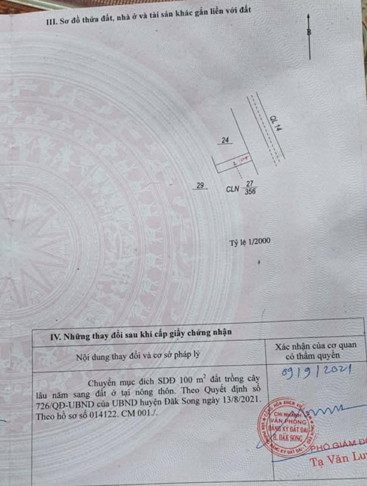 Đất mặt đường Quốc lộ 14, xã Trường Xuân, 342m², giá 1.6 tỷ - Cơ hội đầu tư hấp dẫn!