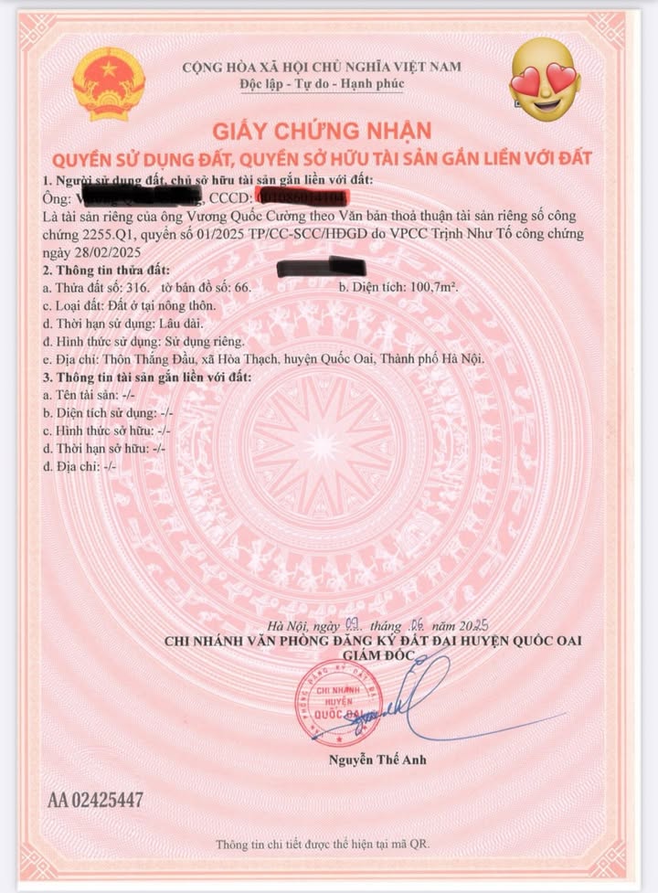 Đất thổ cư Phú Cát, Quốc Oai 100m² giá 2 tỷ - Đầu tư sinh lời ngay!