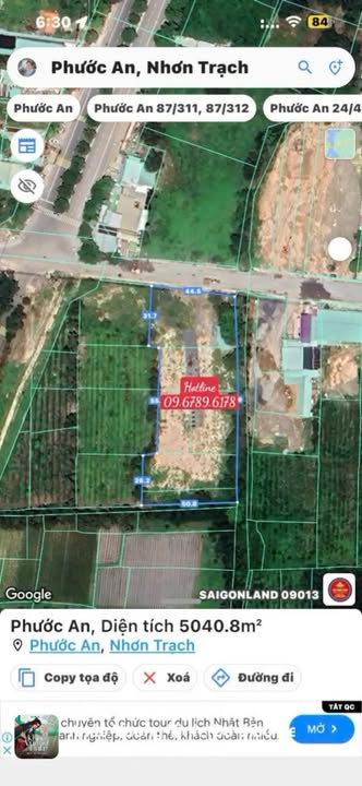 Đất nền Phước An Nhơn Trạch 5000m² - Mặt tiền đường Hùng Vương, đầu tư sinh lời!