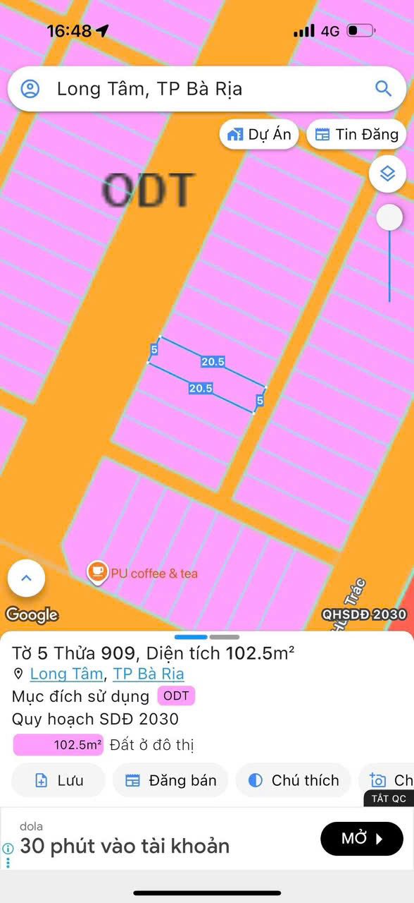 Đất nền phường Long Tâm 102.5m² giá 3.1 tỷ - Đầu tư sinh lời ngay!