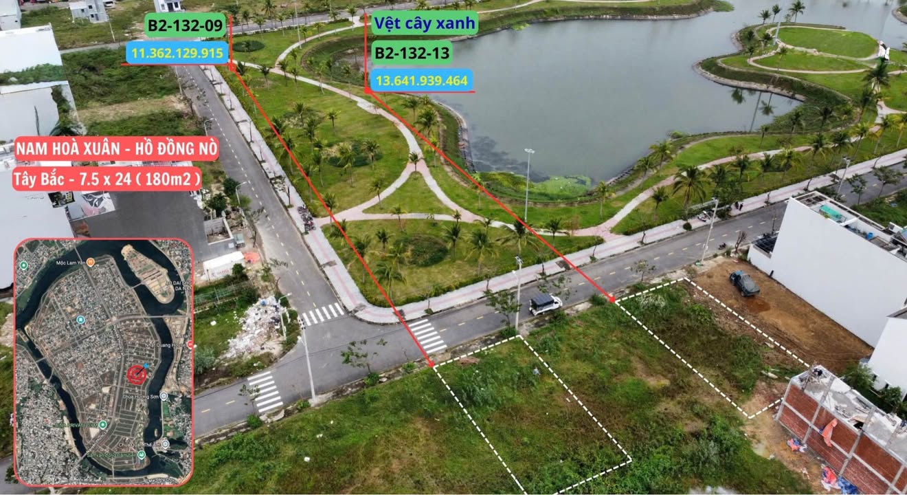 Đất nền Hòa Quý Đà Nẵng 180m² giá từ 11.36 tỷ - Cơ hội cuối cùng sở hữu view hồ đẹp!