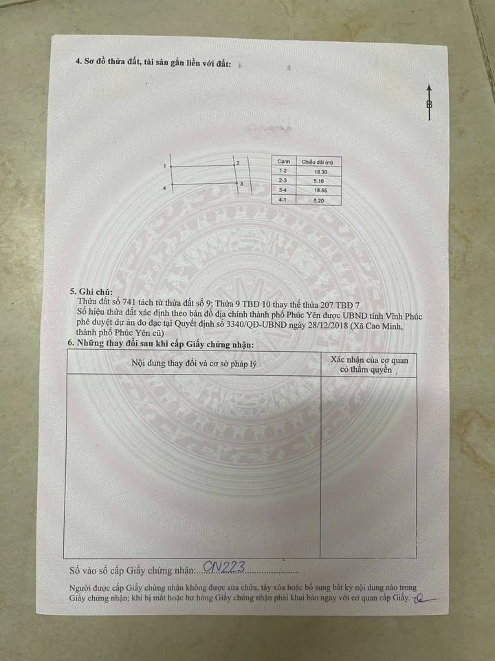 Đất nền thổ cư 95m² tại Cao Minh, Phúc Yên - Giá chỉ 1 tỷ, chính chủ bán!