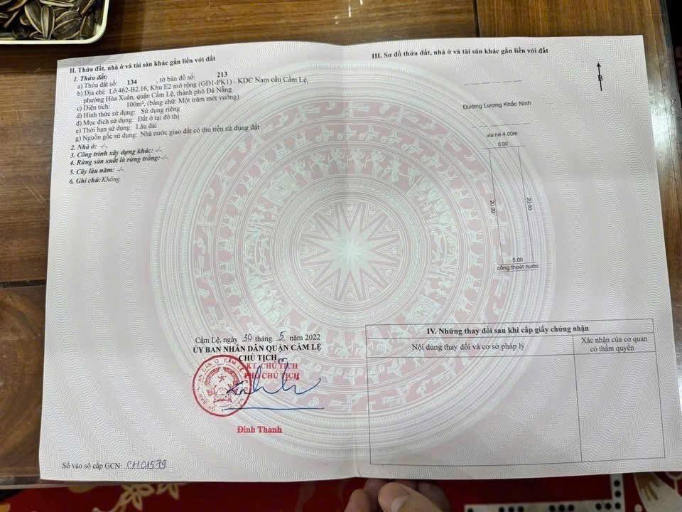 Đất Lương Khắc Ninh, Đà Nẵng 100m² giá 4.79 tỷ - Đường thông thoáng, khu dân cư đông đúc!