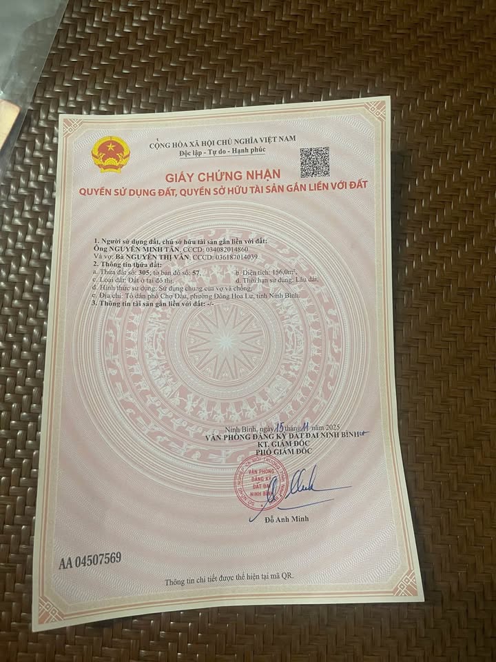 Đất nền chính chủ tại chợ Dầu, Đông Hoa Lư, 156m² giá 4.3 tỷ - Đầu tư sinh lời ngay!