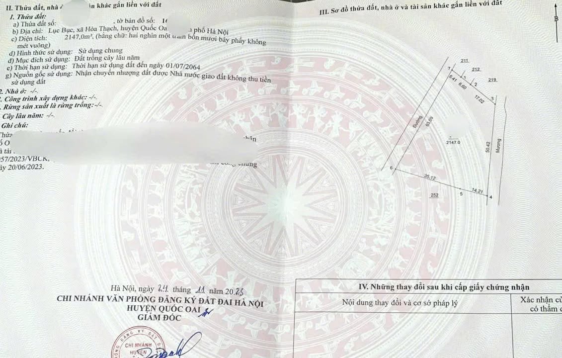 Đất nền 2147m² tại QL21A, Quốc Oai, Hà Nội - Giá chỉ 20.228 tỷ!