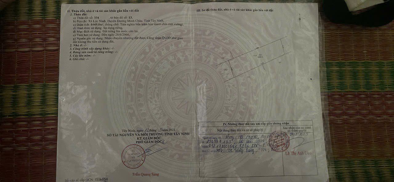 Đất nền Lộc Ninh, Dương Minh Châu 8449m² giá chỉ 4 tỷ - Tiềm năng phát triển mạnh mẽ!