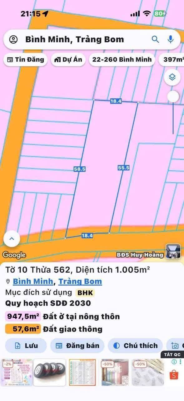 Đất nền 1 sào Bình Minh, Trảng Bom - Giá chỉ 3.999 tỷ, sổ đỏ chính chủ!