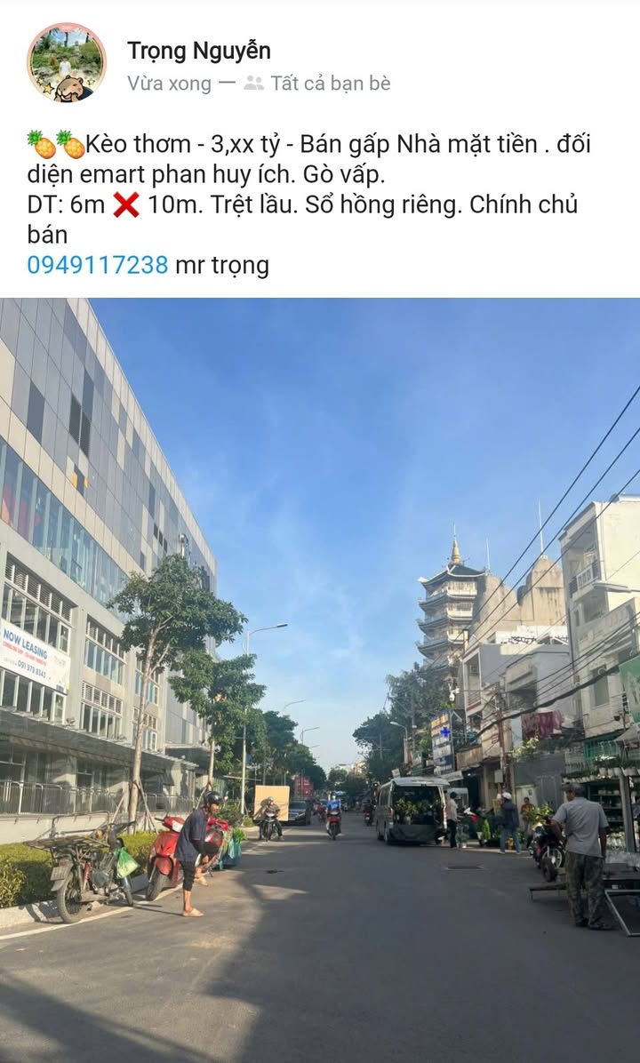 Nhà mặt tiền Phan Huy Ích, Gò Vấp 60m² giá 3.2 tỷ - Chính chủ bán gấp!