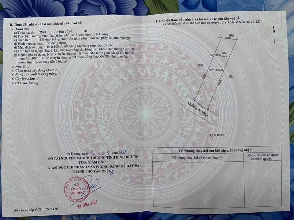 Đất thổ cư 100m² tại đường Vĩnh Tân 19, Tân Uyên, Bình Dương - Cơ hội đầu tư tiềm năng!