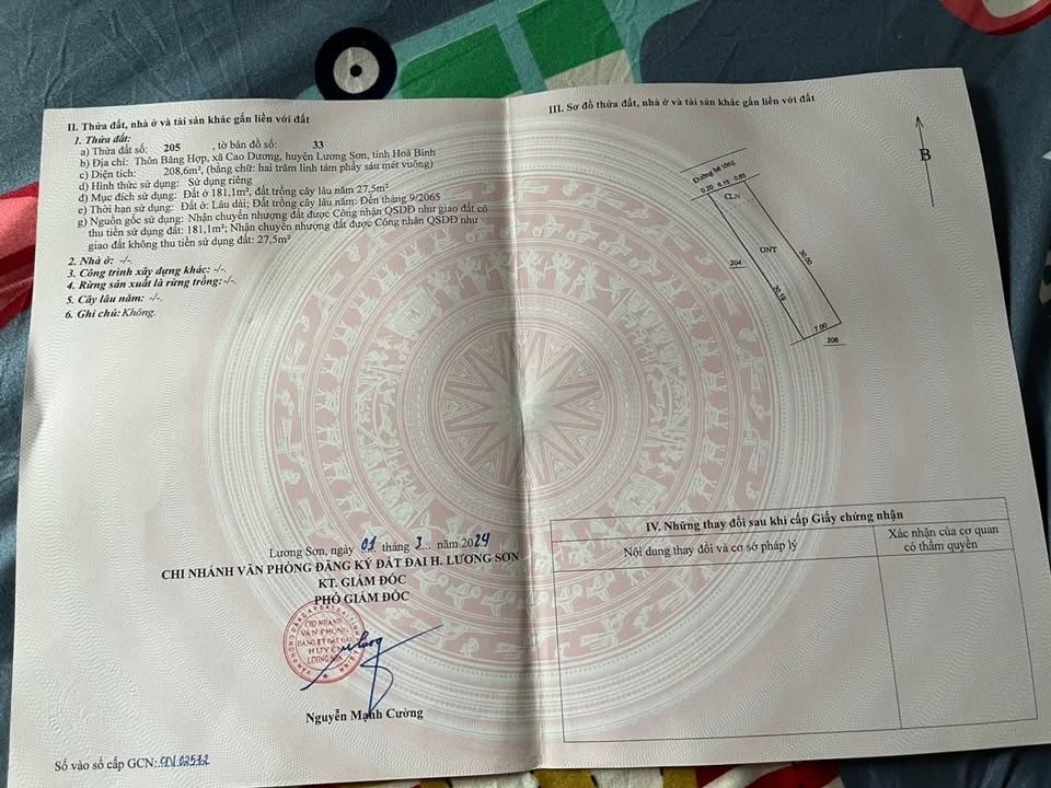 Đất thổ cư Cao Dương Lương Sơn 181m² giá 950 triệu - Cơ hội đầu tư hấp dẫn!