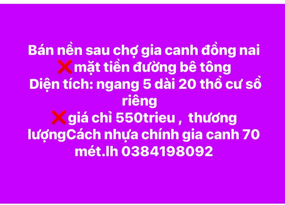 Đất nền Gia Canh 100m² giá 550 triệu - Sổ đỏ chính chủ, thương lượng ngay!