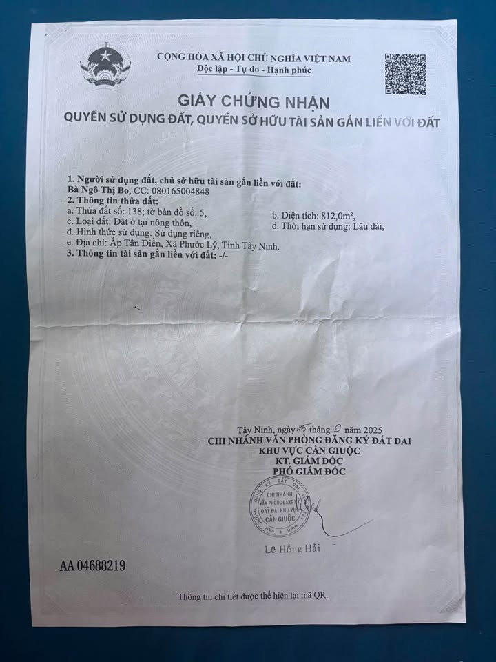 Đất thổ cư Phước Lý, Cần Giuộc 800m² giá 5.5 tỷ - Nền đẹp, sổ hồng chính chủ!