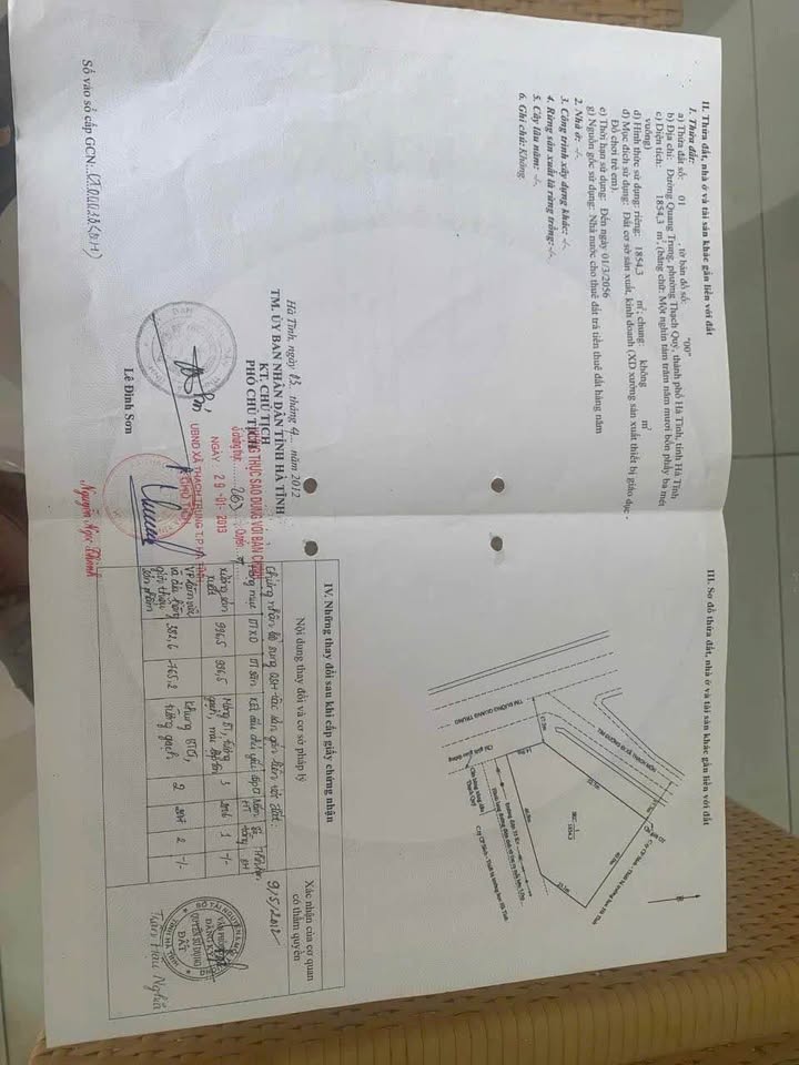 Đất mặt tiền đường Quang Trung Vinh 1900m² giá 7 tỷ - Pháp lý rõ ràng, cơ hội đầu tư tốt!