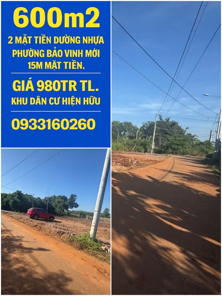 Đất nền mặt tiền đường lớn Bảo Vinh, Long Khánh 600m² chỉ 980 triệu - Cơ hội đầu tư tuyệt vời!
