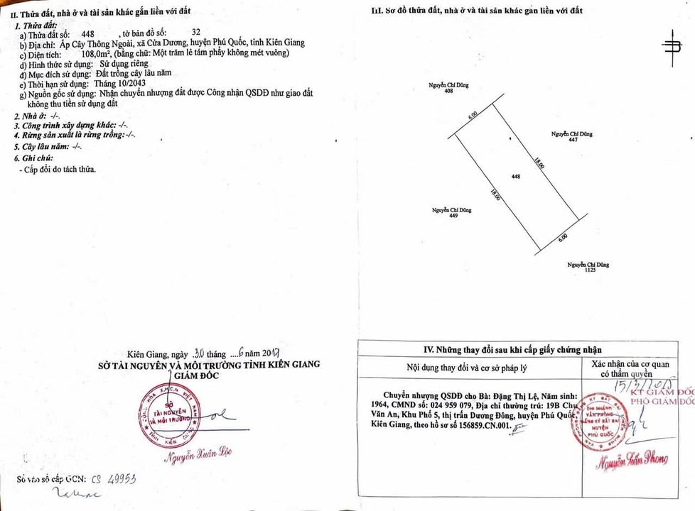 Đất nền Cửa Dương, Phú Quốc 108m² giá 1.25 tỷ - Sổ hồng riêng, pháp lý rõ ràng!