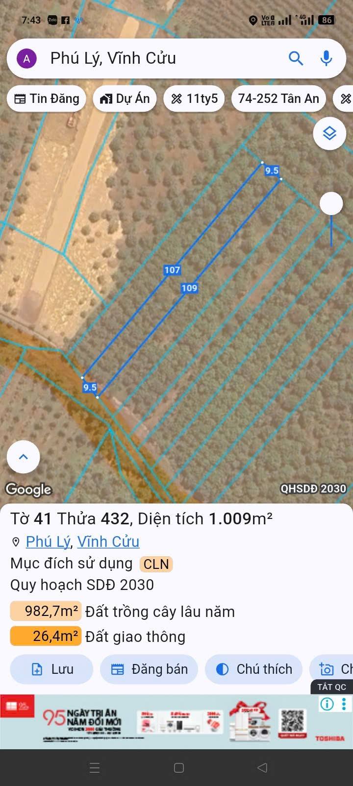 Đất thổ cư Phú Lý 1026m² giá 550 triệu - Cơ hội đầu tư tiềm năng!