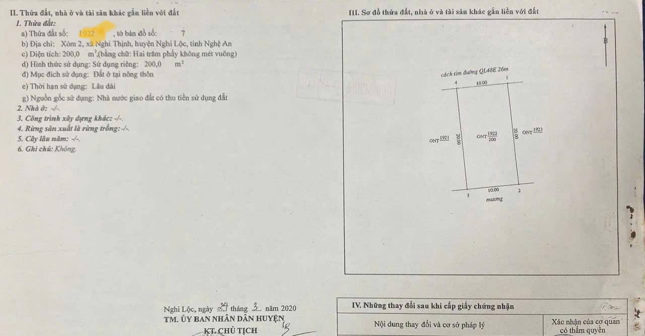 Đất đấu giá 200m² đường 48E, Nghi Thịnh chỉ 5 tỷ - Cơ hội đầu tư hấp dẫn!