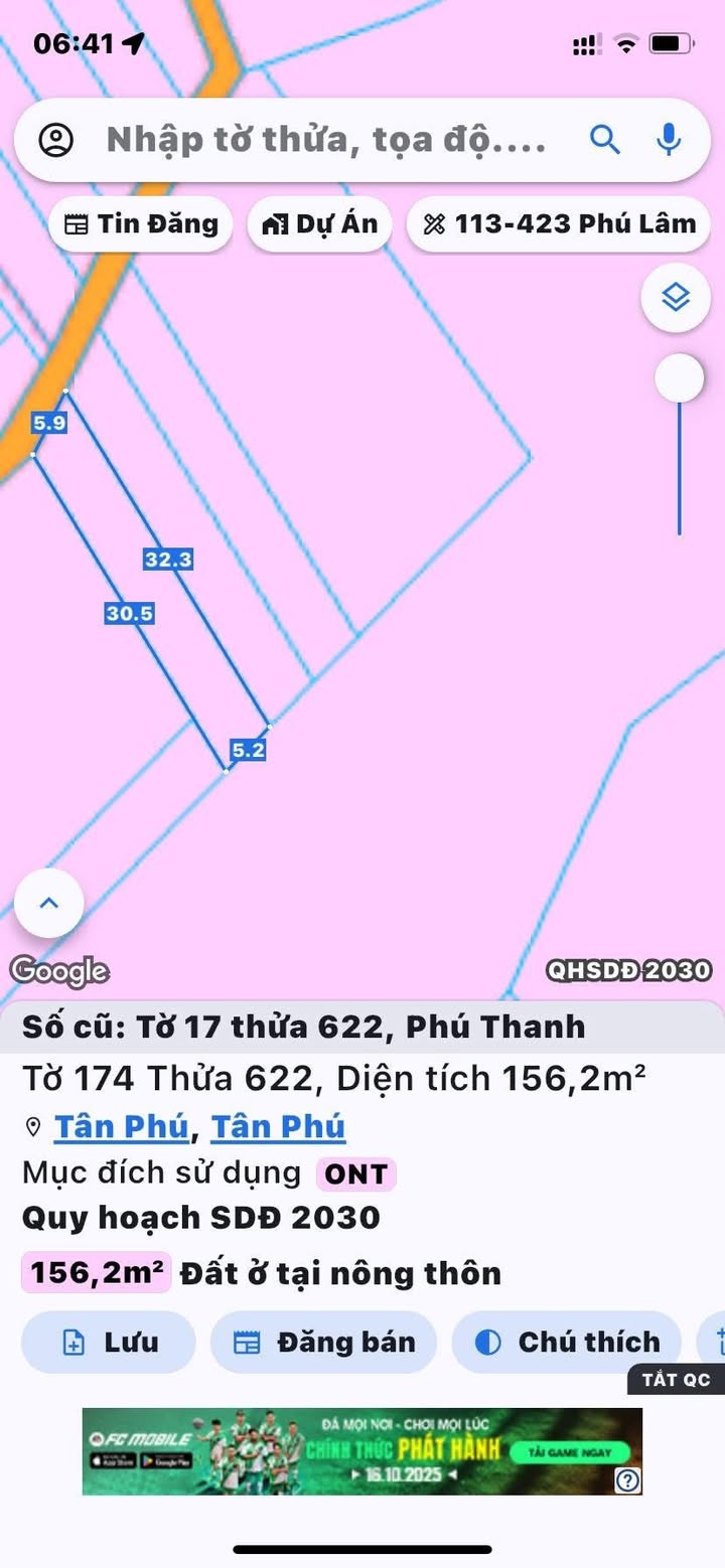 Đất thổ cư xã Phú Thanh 532m² giá 470 triệu - Cơ hội đầu tư tuyệt vời!