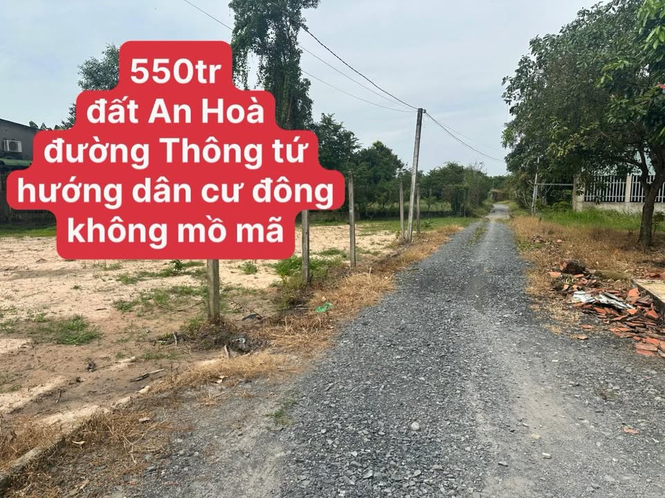 Đất thổ cư An Hoà Trảng Bàng 85m² - Đường thông, pháp lý rõ ràng