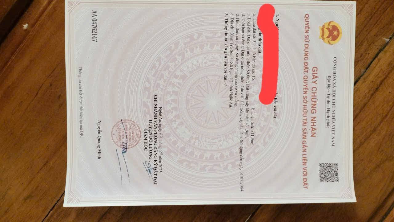 Đất nền Trù Sơn, Đô Lương 500m² giá 1 tỷ - Mặt tiền đường chính, chính chủ!