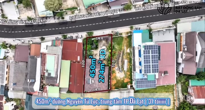 Biệt thự mặt tiền 450m² đường Nguyên Tử Lực, Đà Lạt - Giá 31 tỷ, đầu tư sinh lời!