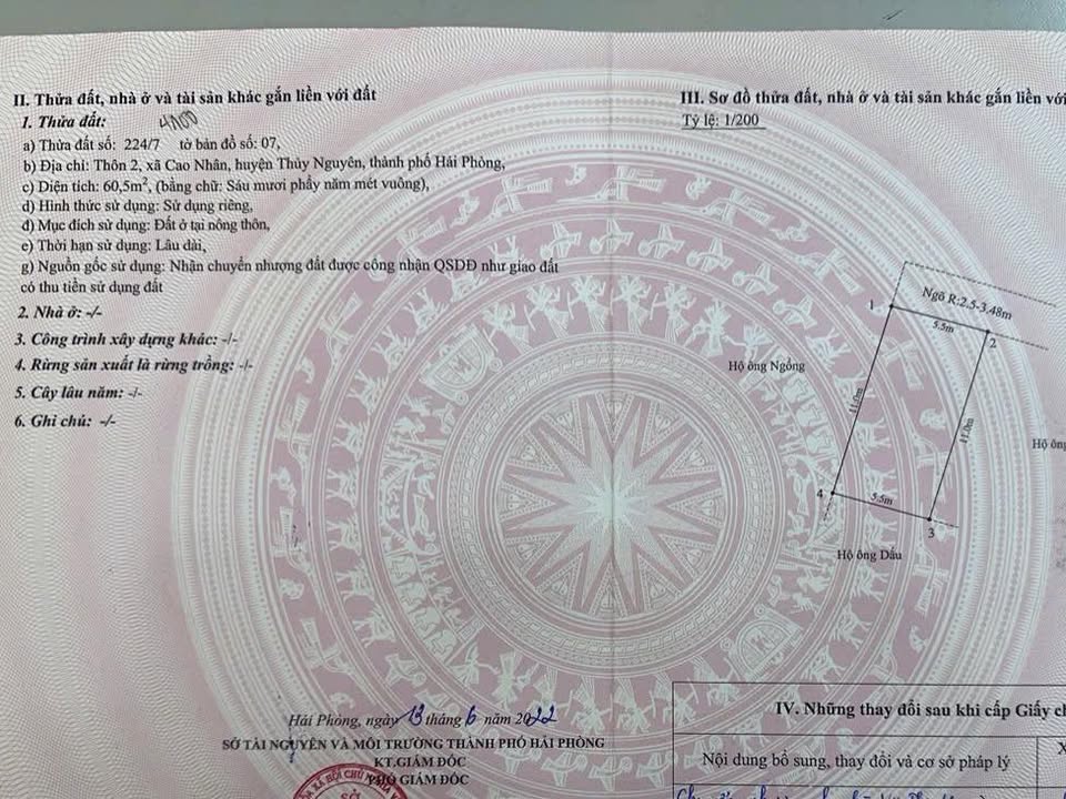 Đất nền 60m² Lê Ích Mộc, Thủy Nguyên giá 800 triệu - Đầu tư sinh lời ngay!