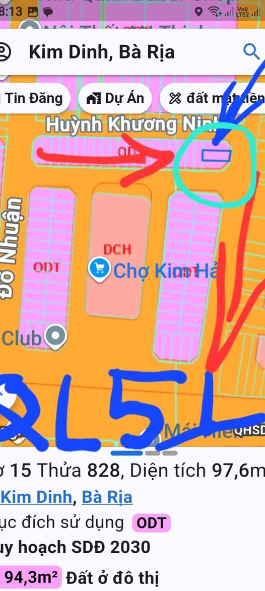 Đất mặt tiền đường Trương Công Quyên, phường Kim Dinh, 100m², giá 2.15 tỷ - Cơ hội đầu tư hấp dẫn!