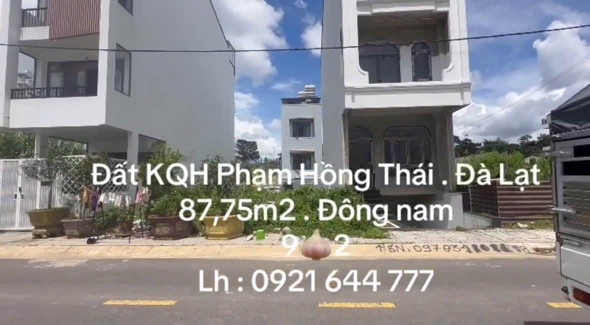 Đất KQH Phạm Hồng Thái Đà Lạt 87,75m² giá 9,2 tỷ - Sổ hồng chính chủ!