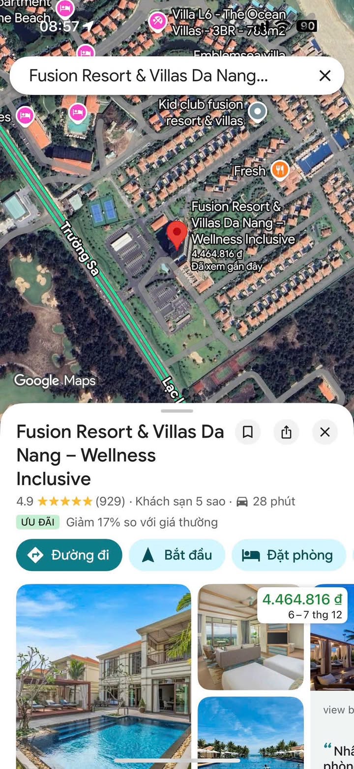 Biệt thự Fusion Resort & Villas Đà Nẵng 514m² giá 40 tỷ - Đang cho thuê 3200$/tháng!