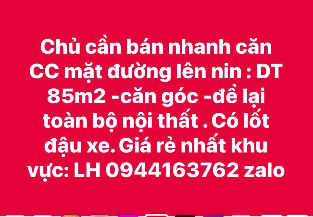 Căn hộ chung cư Vinh 85m² giá thỏa thuận - Căn góc nội thất đầy đủ!