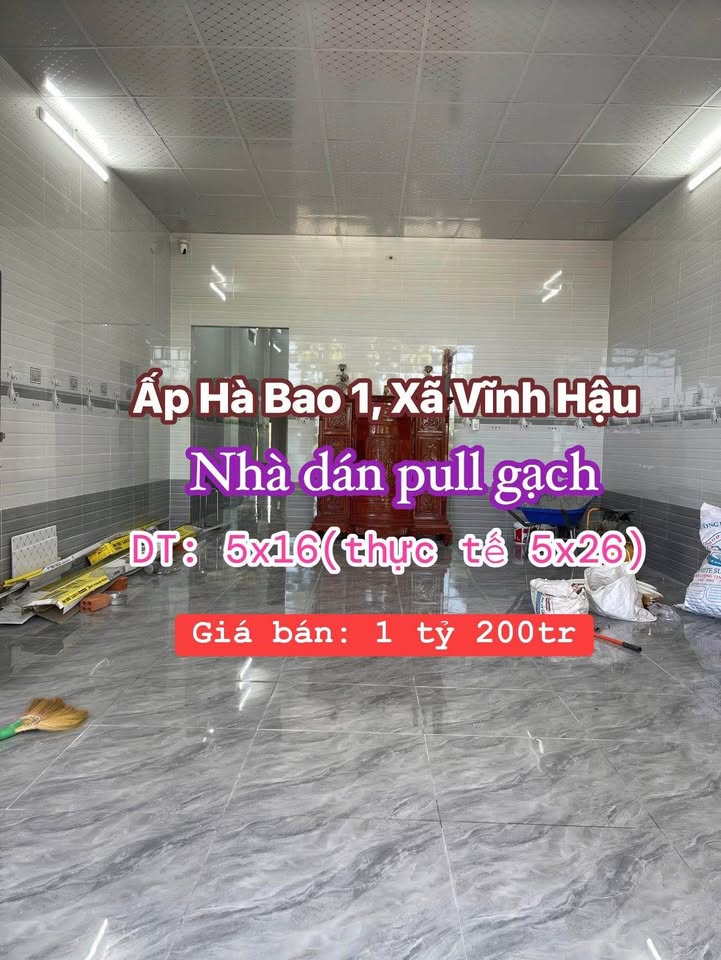 Nhà mới xây 100% tại Ấp Hà Bao 1, xã Vĩnh Hậu, An Giang - Giá chỉ 1.2 tỷ!