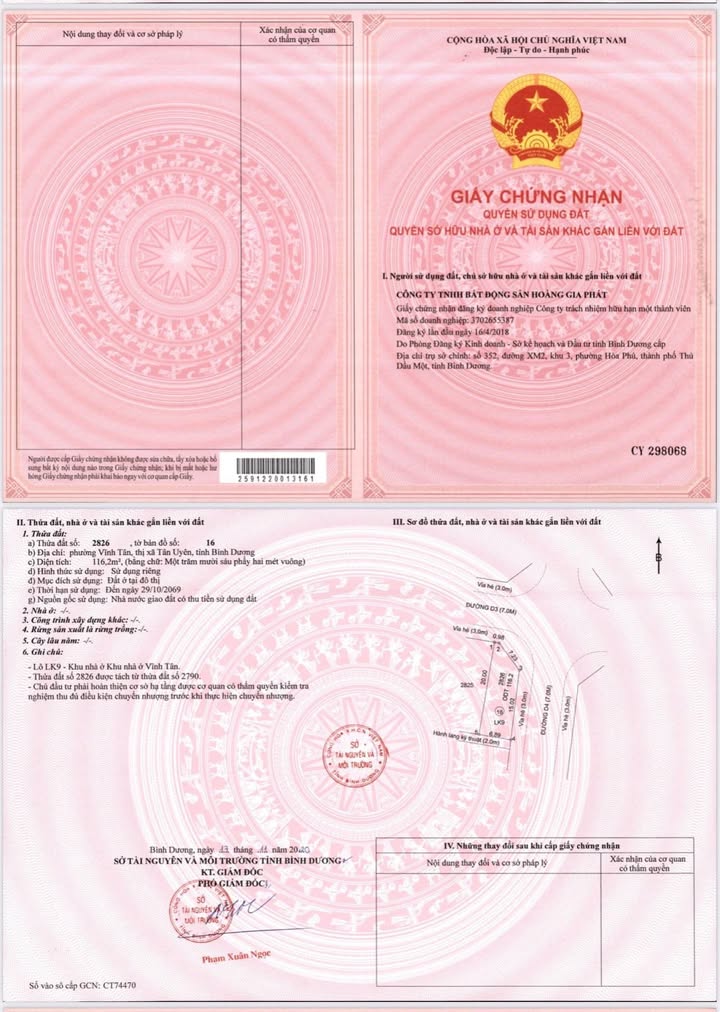 Đất nền Vĩnh Tân, Tân Uyên 216m² giá chỉ 4 tỷ - Cơ hội đầu tư tuyệt vời!