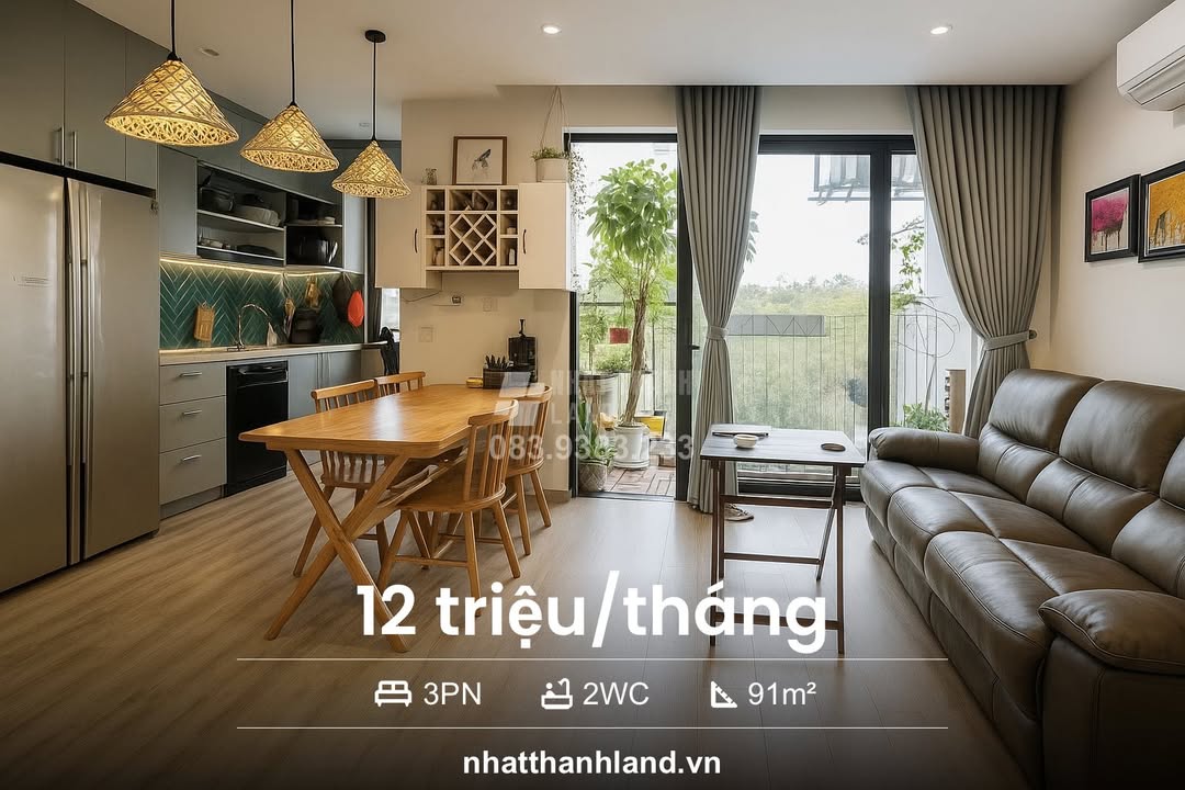 Căn hộ 3PN tại Origami Thủ Đức 91m² giá 12 triệu - View thoáng mát!