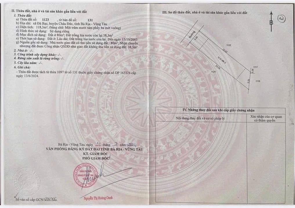 Đất nền Đá Bạc, Châu Đức 118m² giá 500 triệu - Cơ hội đầu tư tuyệt vời!