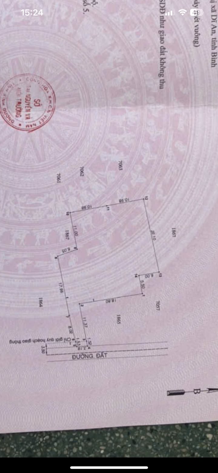 Đất nền Tân Đông Hiệp Dĩ An 710m² giá 5.027 tỷ - Vị trí đắc địa gần KCN!